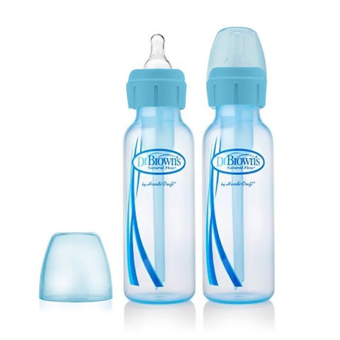 Pacha Dr Brown's 8oz. Cuello Delgado, 2 - pack, Color Azul - Kinder Guatemala - 